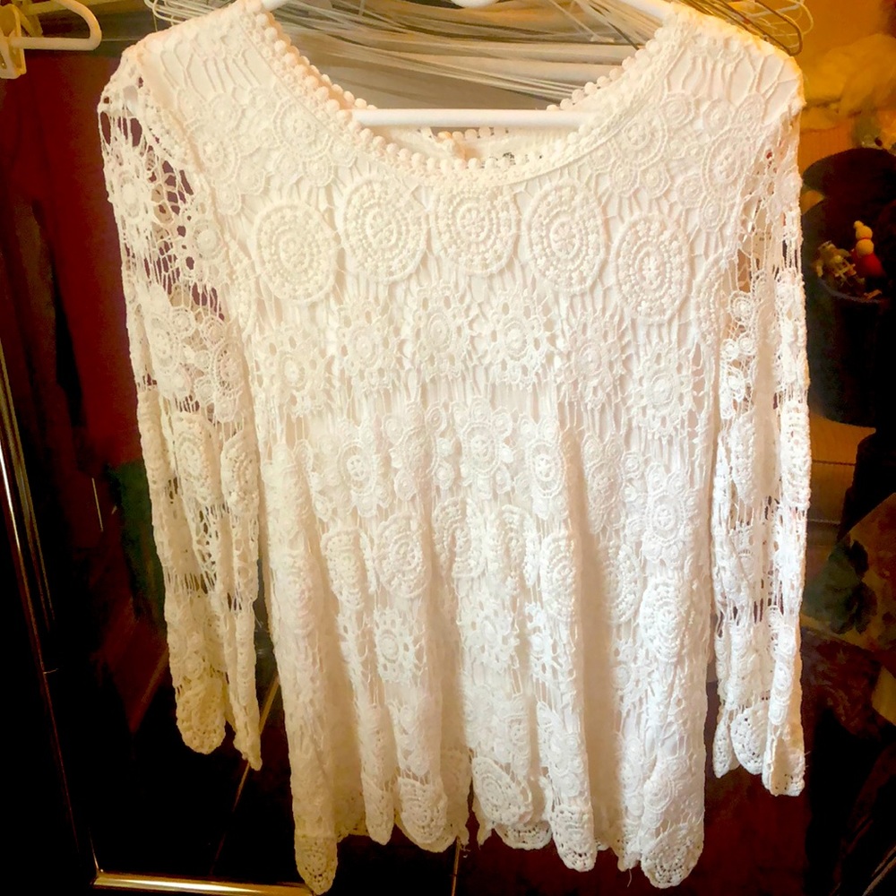 Macrame lace top